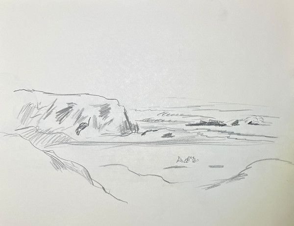 "Looking South from Pebble Beach, Sketch 3" named by CLL by Fred Shane, Image 1.