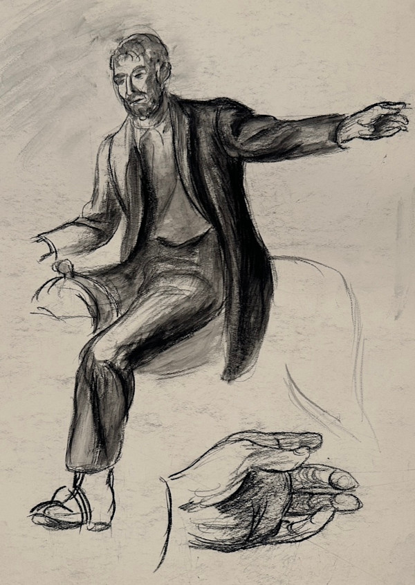 "Quantrill's Raid: Study of Rider and Hand" by Fred Shane, Image 1.