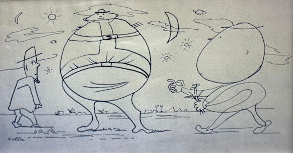 "Three Friends" sketch by Fred Shane, Image 2.