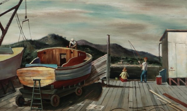 "Boat on Santa Barbara Pier" named by CLL by Fred Shane, Image 1.