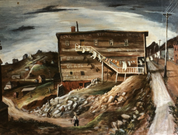 "Victor, CO Ovren's Bookstore", Painting by Frederick Emmanuel  Shane aka "Fred Shane", Image 1.