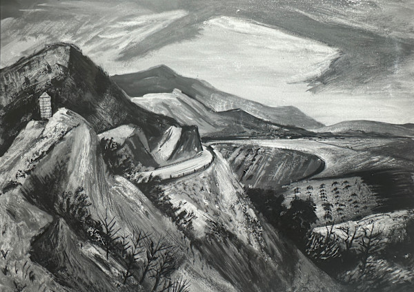 "Mountains with Distant Fields" named by CLL by Fred Shane, Image 1.