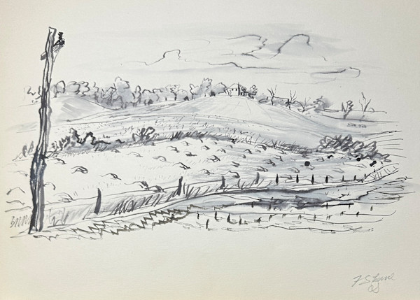 "Landscape with Hayfield" named by CLL by Fred Shane, Image 1.