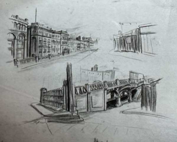 "Perspective Study, City Streets" named by CLL by Fred Shane, Image 1.