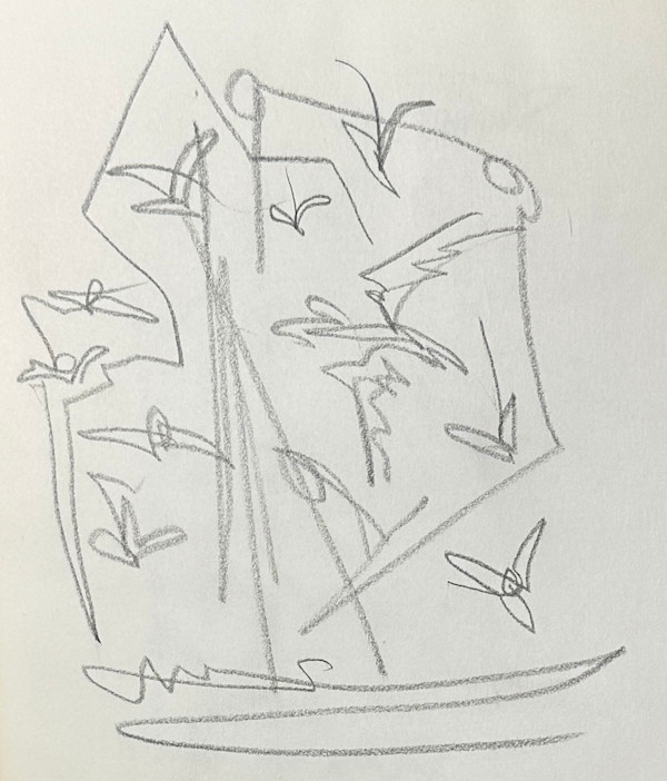 "Seagulls, Second Sketch" named by CLL by Fred Shane, Image 2.