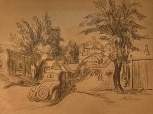 "Old Car on the Road" named by CLL by Fred Shane, Image 1.
