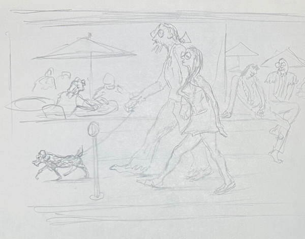 "Hippies in LA, The" sketch named by CLL by Fred Shane, Image 1.