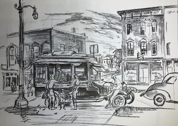 "Hannibal, Missouri, Street Corner" study by Fred Shane