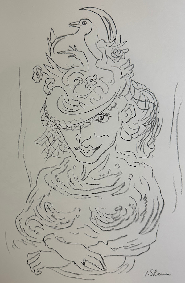 "Demi-Monde" aka "Portrait: Woman with a Bird on a Tilted Hat" named by CLL by Fred Shane, Image 1.