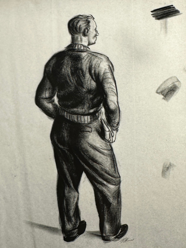 "Figure Study: Man From Behind with Elbows Bent" named by CLL by Fred Shane, Image 1.