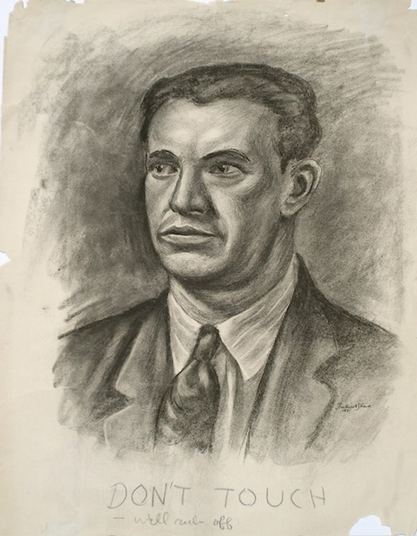 "Portrait of a Man with the words 'Don't Touch' below'" named by CLL by Fred Shane, Image 1.