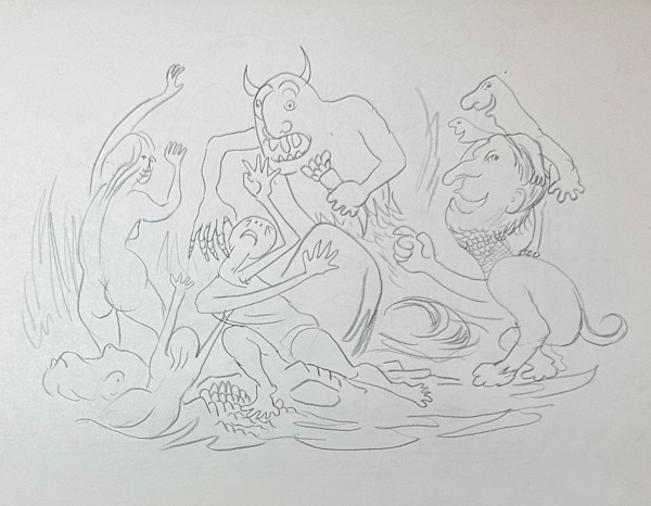 "Temptation of Saint Anthony, sketch" by Fred Shane, Image 1.