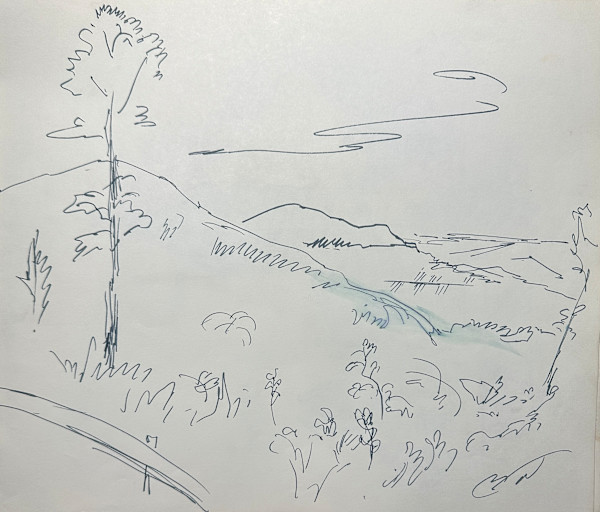 "Near Bad Boll, Germany" Rough sketch by Fred Shane, Image 1.