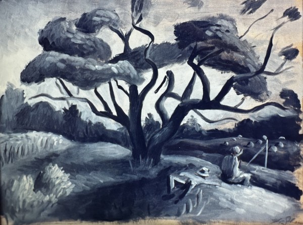 "Men Fishing under a Tree" named by CLL by Fred Shane, Image 1.