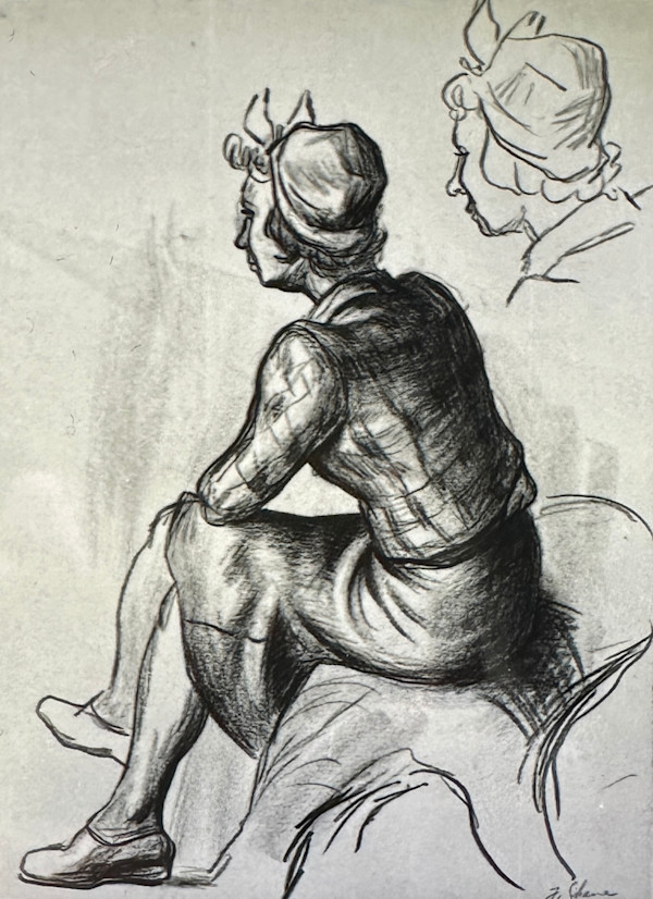 "Seated Woman with a Headscarf" named by CLL by Fred Shane, Image 1.