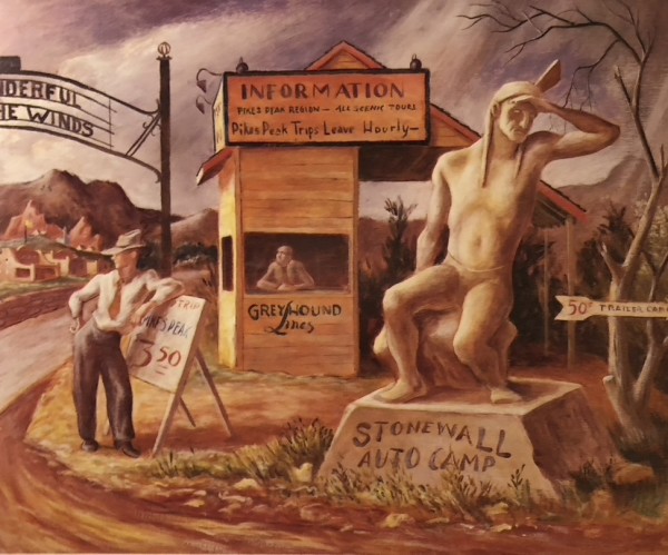 "Entrance to Pike's Peak Region" painting by Fred Shane, Image 1.
