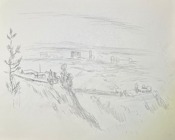 "Rough Sketch of Distant City" named by CLL by Fred Shane, Image 1.