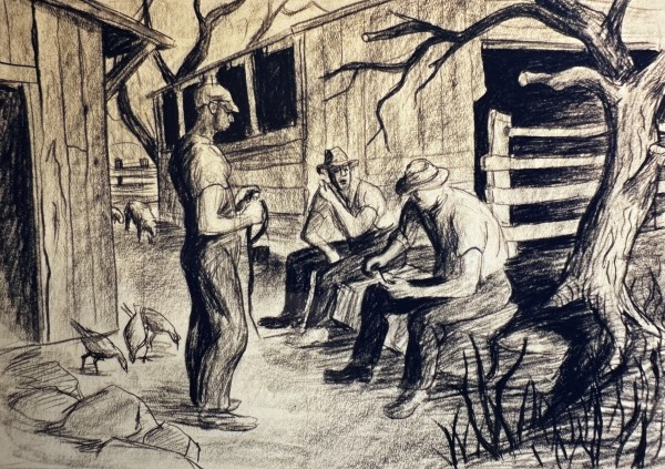 "Men Outside the Barn" named by CLL by Fred Shane, Image 1.