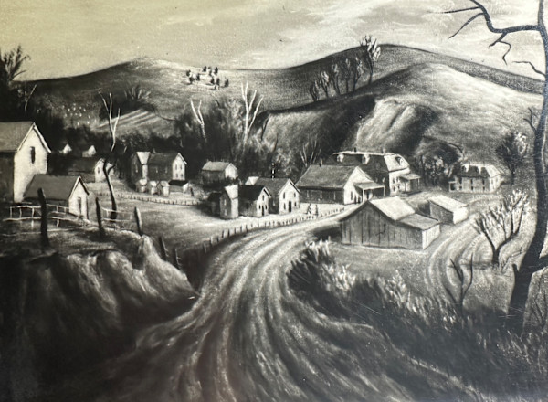 "Road Leading to Town (In New York?)" named by CLL by Fred Shane, Image 1.