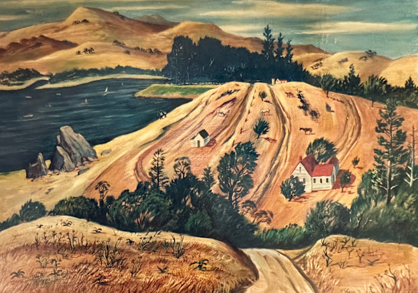 "Coastal Scene with a Hill and Houses" named by CLL by Fred Shane, Image 1.