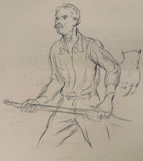 "Quantrill's Raid: Man Advancing with Rifle" named by CLL by Fred Shane, Image 1.