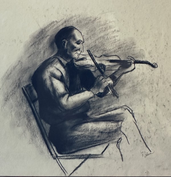 "Man Playing the Fiddle" named by CLL by Fred Shane, Image 1.
