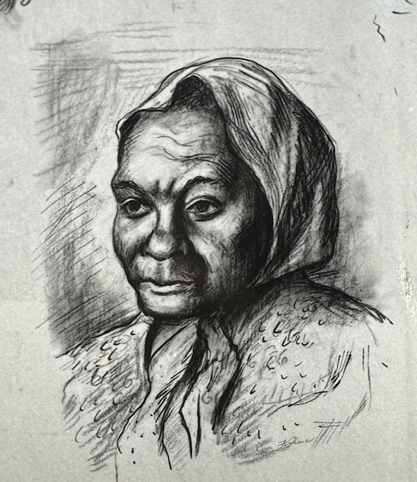 "Portrait: Woman with Scarf" by Fred Shane, Image 1.