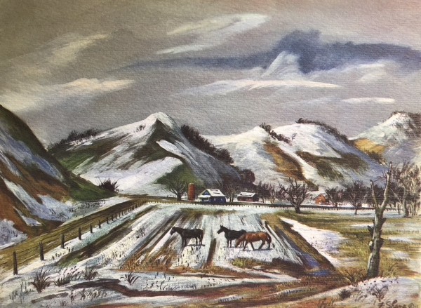 "Winter Landscape: Horses" named by CLL by Frederick Emmanuel  Shane aka "Fred Shane", Image 1.
