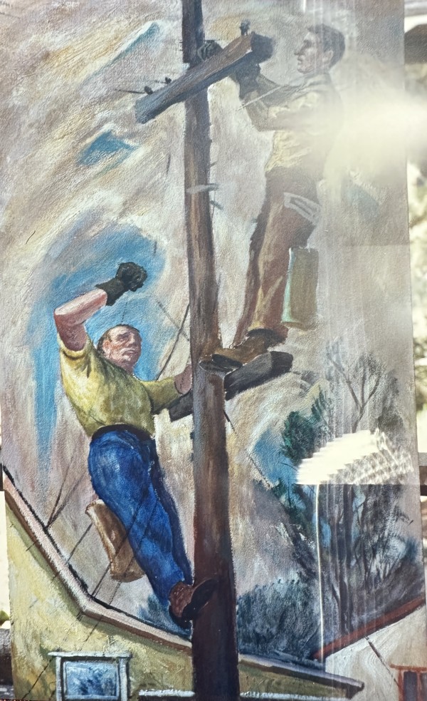 "Installing the Power Line" named by CLL by Fred Shane, Image 1.