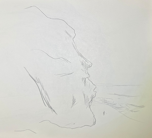 "Looking South from Pebble Beach, Sketch 5" named by CLL by Fred Shane, Image 1.