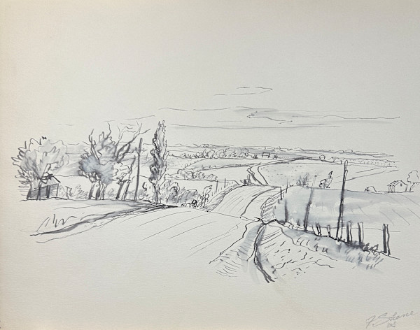 "Landscape with Road Disappearing into Distance" named by CLL by Fred Shane, Image 1.