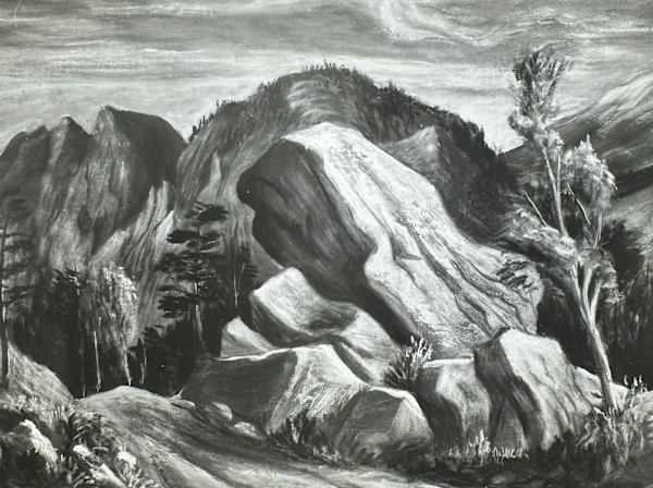 "Rocky Outcropping with a Dirt Road" named by CLL by Fred Shane, Image 1.