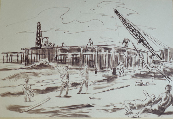 "Building the Pier" named by CLL by Fred Shane, Image 1.
