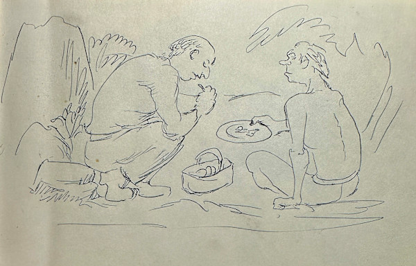 "Artist and Friend at a Picnic, The" named by CLL by Fred Shane, Image 1.