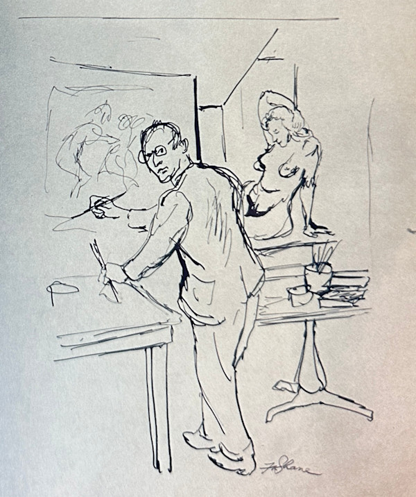 "Self Portrait: Painting the Nude" named by CLL by Fred Shane, Image 1.