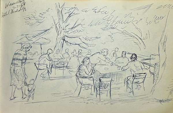 "Biergarten at Hotel Malakoff, Wiesensteig, Germany" by Fred Shane, Image 1.