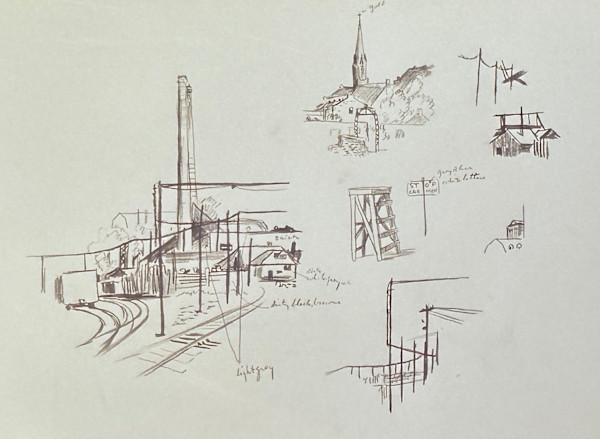 "Sketch Notes for Jefferson City Capitol Painting" by Fred Shane, Image 1.