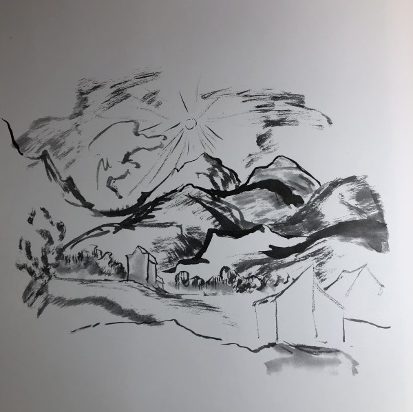 "Colorado Mountains Sketch" named by CLL by Fred Shane, Image 1.