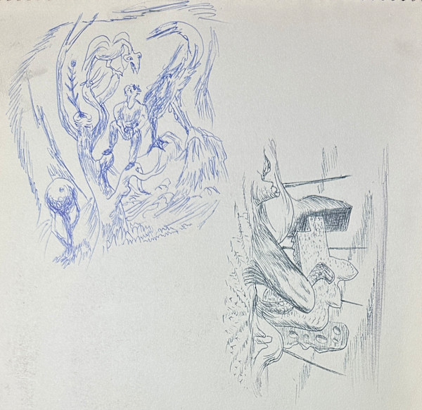 "Two Small Surreal Scenes": "Tempting Fate Sketch" and "Surreal Landscape" named by CLL by Fred Shane, Image 3.