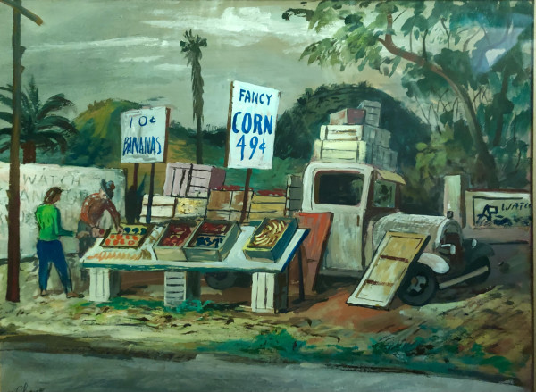 "Farmer's Market" painting, named by CLL by Fred Shane, Image 1.