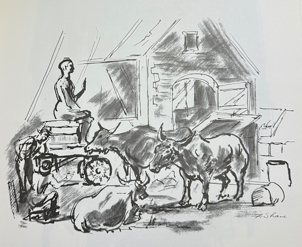 "Movie Props, Men and Water Buffalo" by Fred Shane, Image 1.