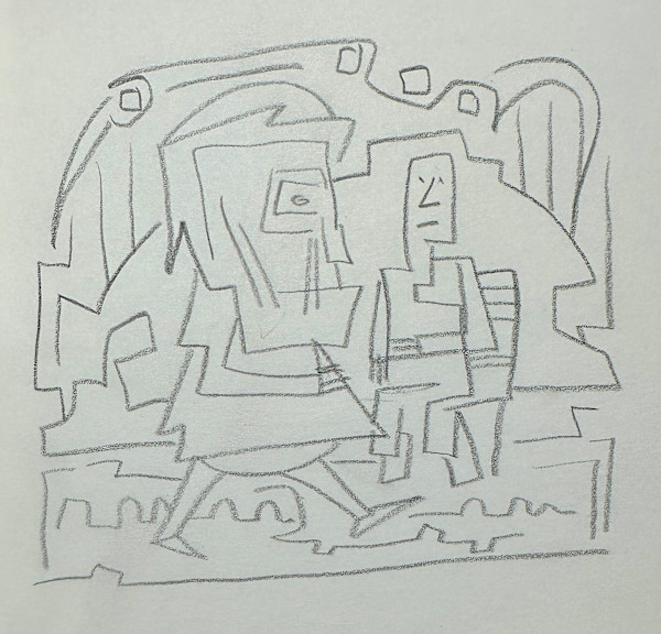 "Two Angular Men Doodle" named by CLL by Fred Shane, Image 1.