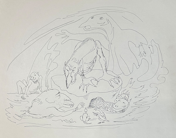 "Le Grand Charles" sketch for "The Netherworld" by Fred Shane, Image 1.
