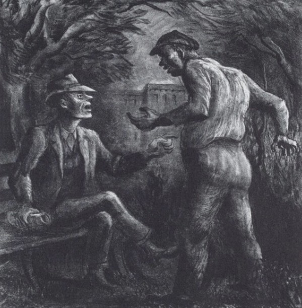 "Two Men in Conversation" named by CLL aka  "Untitled: Two Men" by Fred Shane, Image 1.