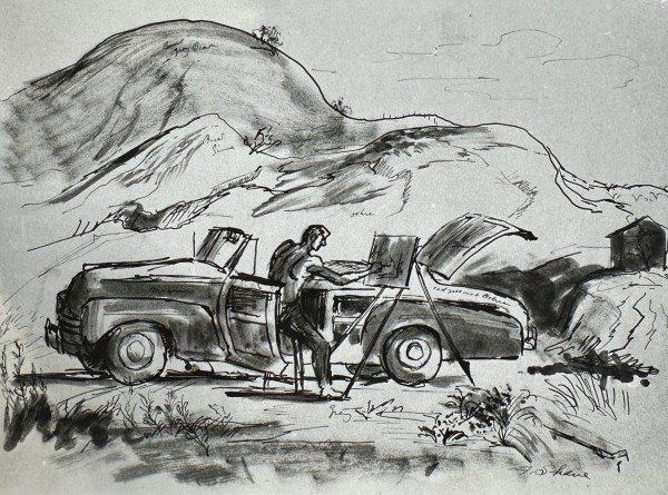 "Amateur Artist" aka "Artist Sketching from his Car" named by CLL by Fred Shane, Image 1.