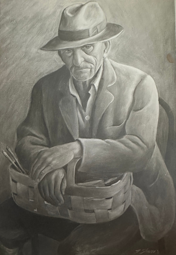 "Portrait: Man with a Basket in his Lap" named by CLL by Fred Shane, Image 1.
