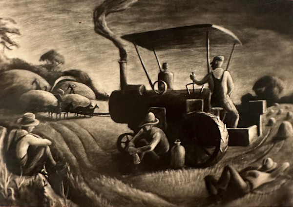 "Steam Threshing" the Painting by Fred Shane, Image 1.