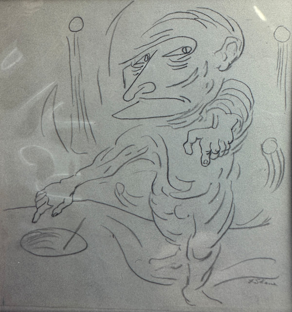 "'Automatic' Drawing of Tom" likely T.H. Benton by Fred Shane, Image 1.