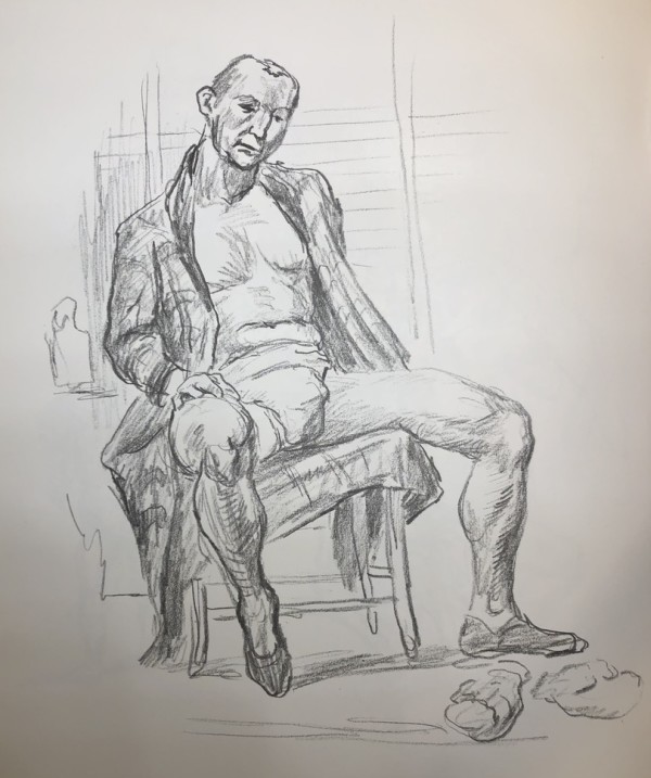 "Figure Study: Boxer Resting" by Fred Shane, Image 1.