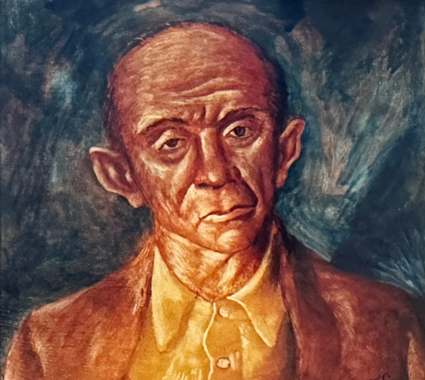 "Portrait: Man in Orange Coat and Yellow Shirt" by Fred Shane, Image 1.